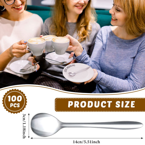 Cucharas demitasse Gerrii para café, 14x3 cm, ideal para mezclar crema.