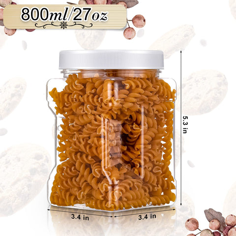 Gerrii envases cuadrados transparentes con tapas de agarre, ideales para organización en la cocina.