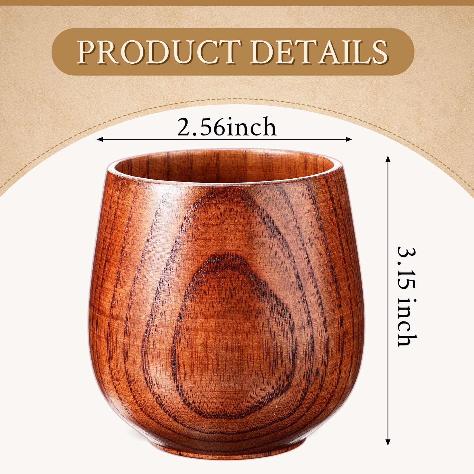 Conjunto Gerrii de 10 tazas de madera, estilo rústico para servir bebidas.