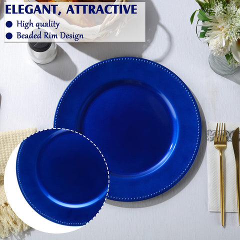 Gerrii plato cargador redondo azul océano ideal para bodas y eventos