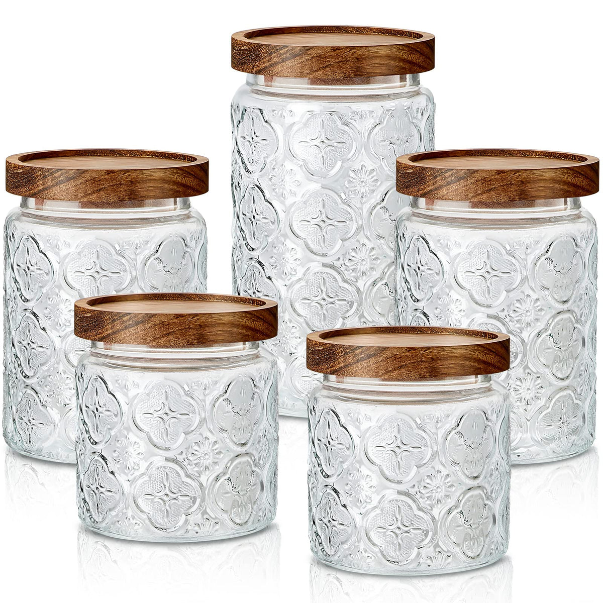Tarro Gerrii de vidrio Begonia 500 ml para almacenamiento elegante