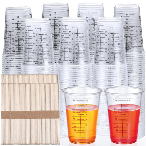 Gerrii tazas medidor desechables 8 oz, lectura clara para mezclas precisas.