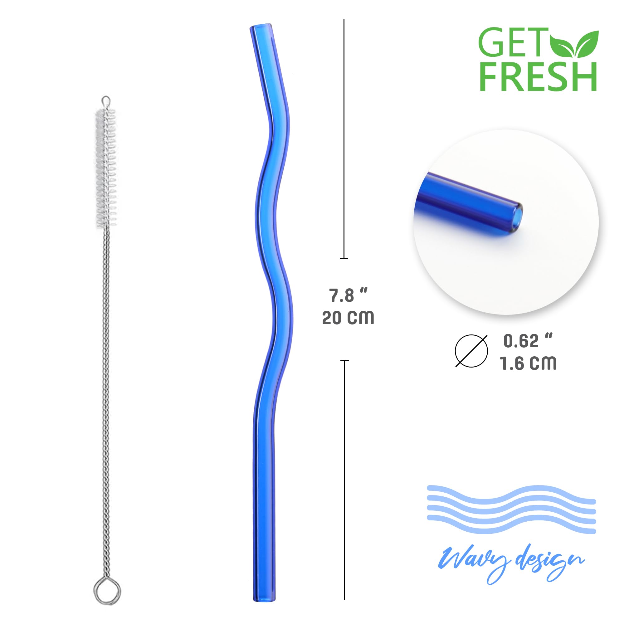 Pajitas GET FRESH resistentes a golpes para cócteles y batidos
