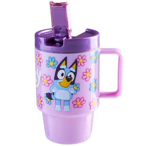 Botella Get Trend Bluey para niños con pajita y tapa, ideal para la escuela