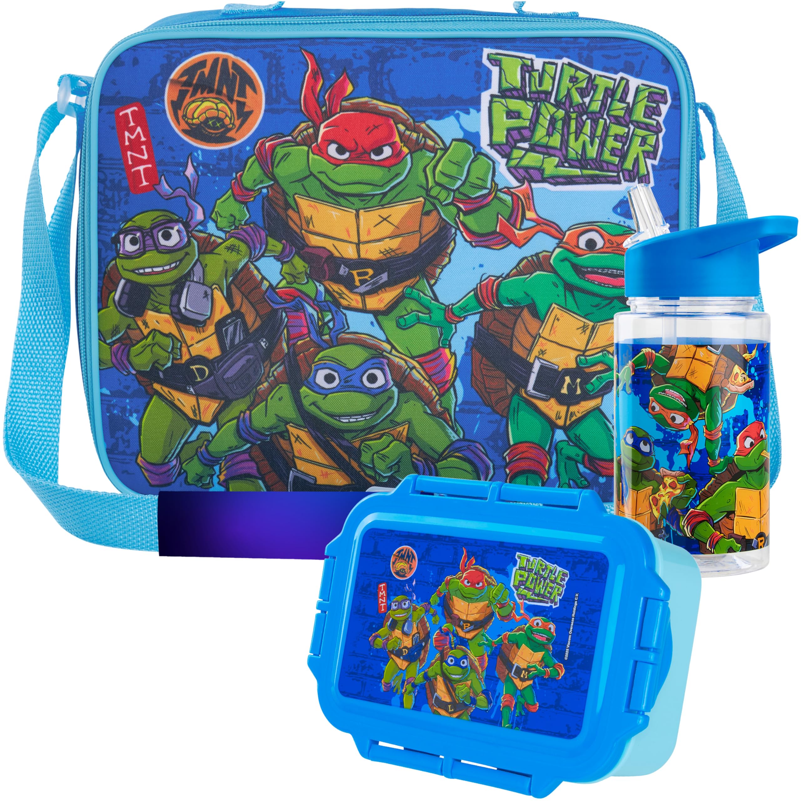Botella Get Trend TMNT azul con tapa a prueba de fugas para bebidas seguras