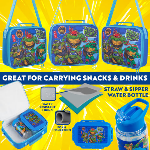 Caja de almuerzo con compartimentos Get Trend TMNT azul para organización