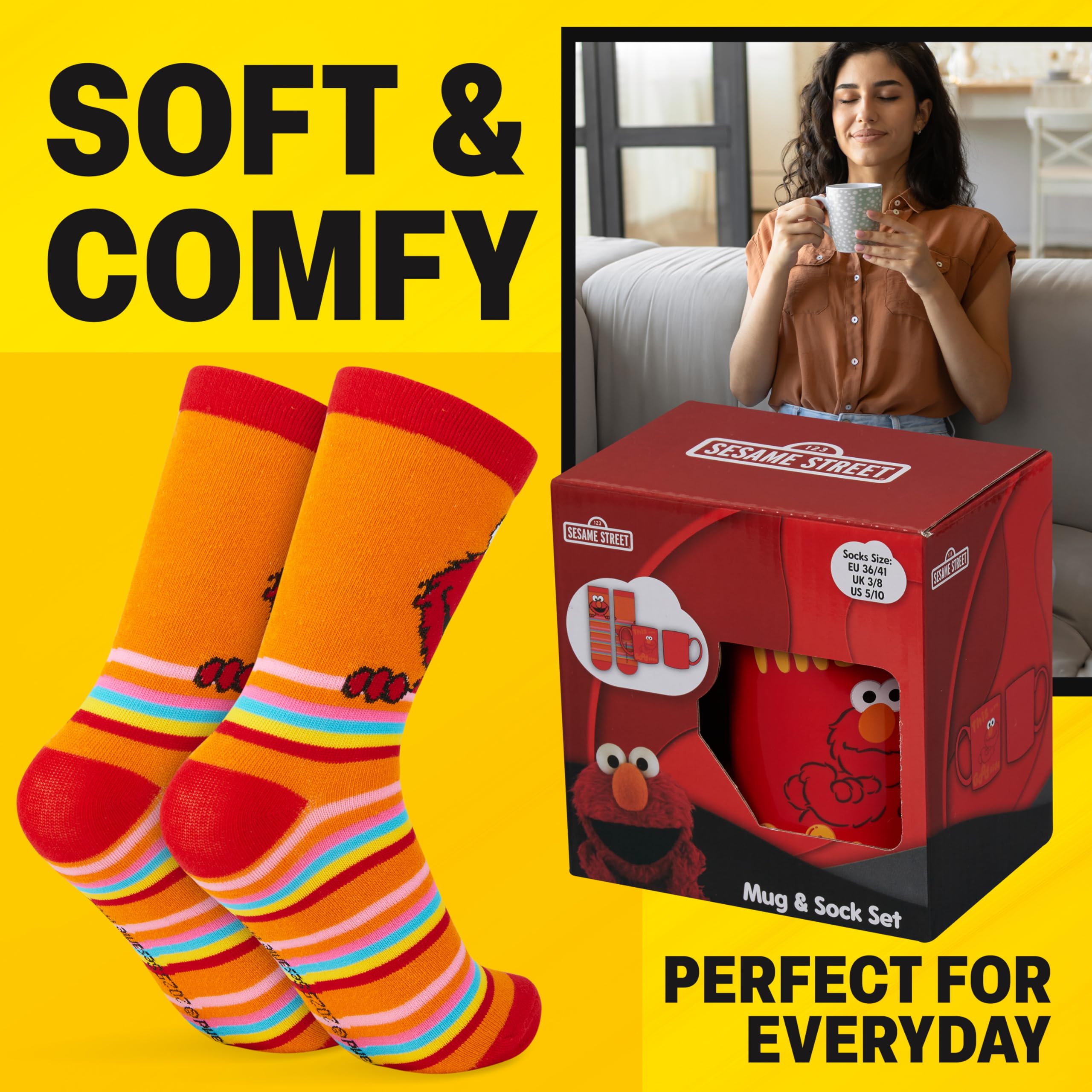 Conjunto regalo Get Trend: taza y calcetines Elmo, ideal para Navidad.