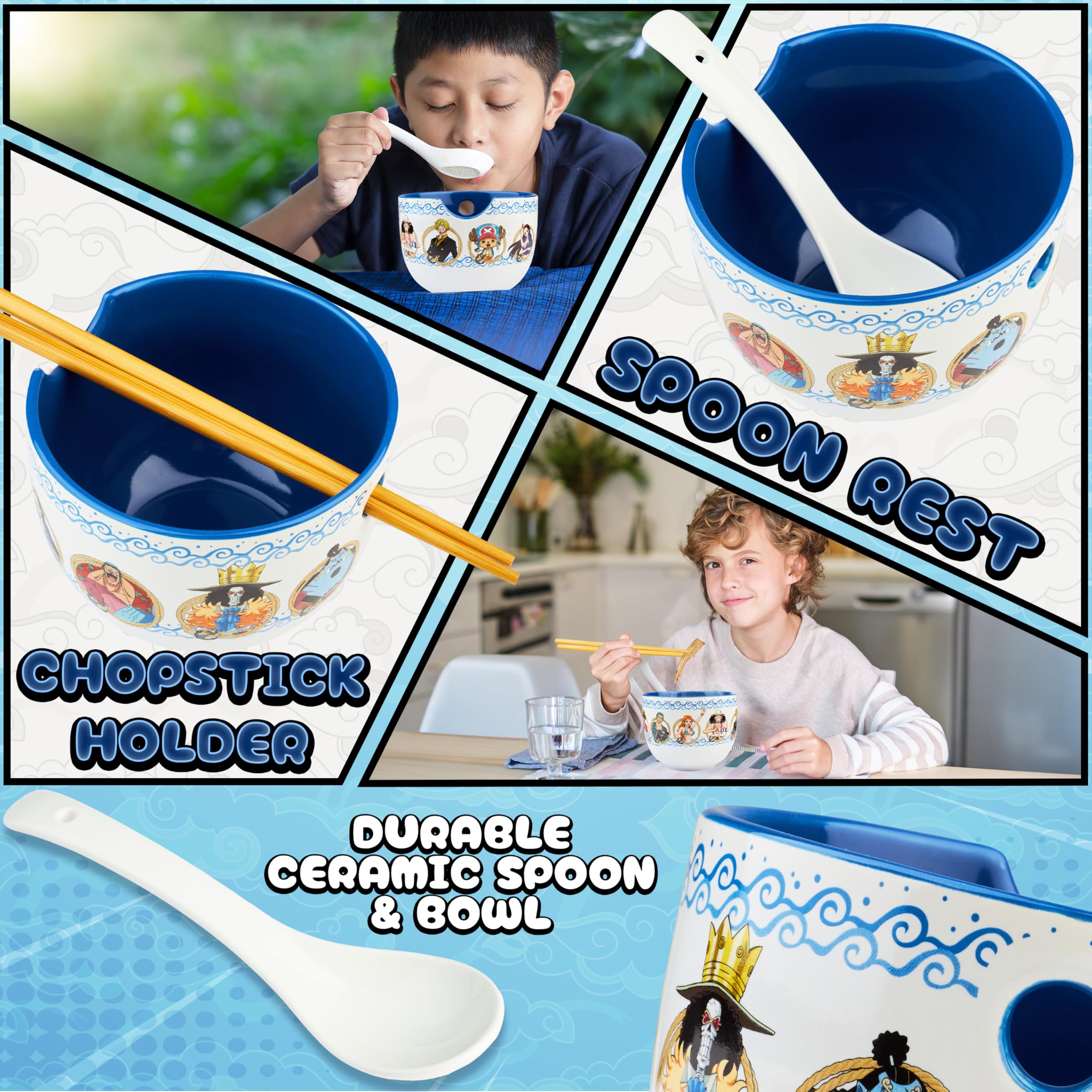 Get Trend conjunto ramen 3 piezas: tazón, cuchara y palillos.