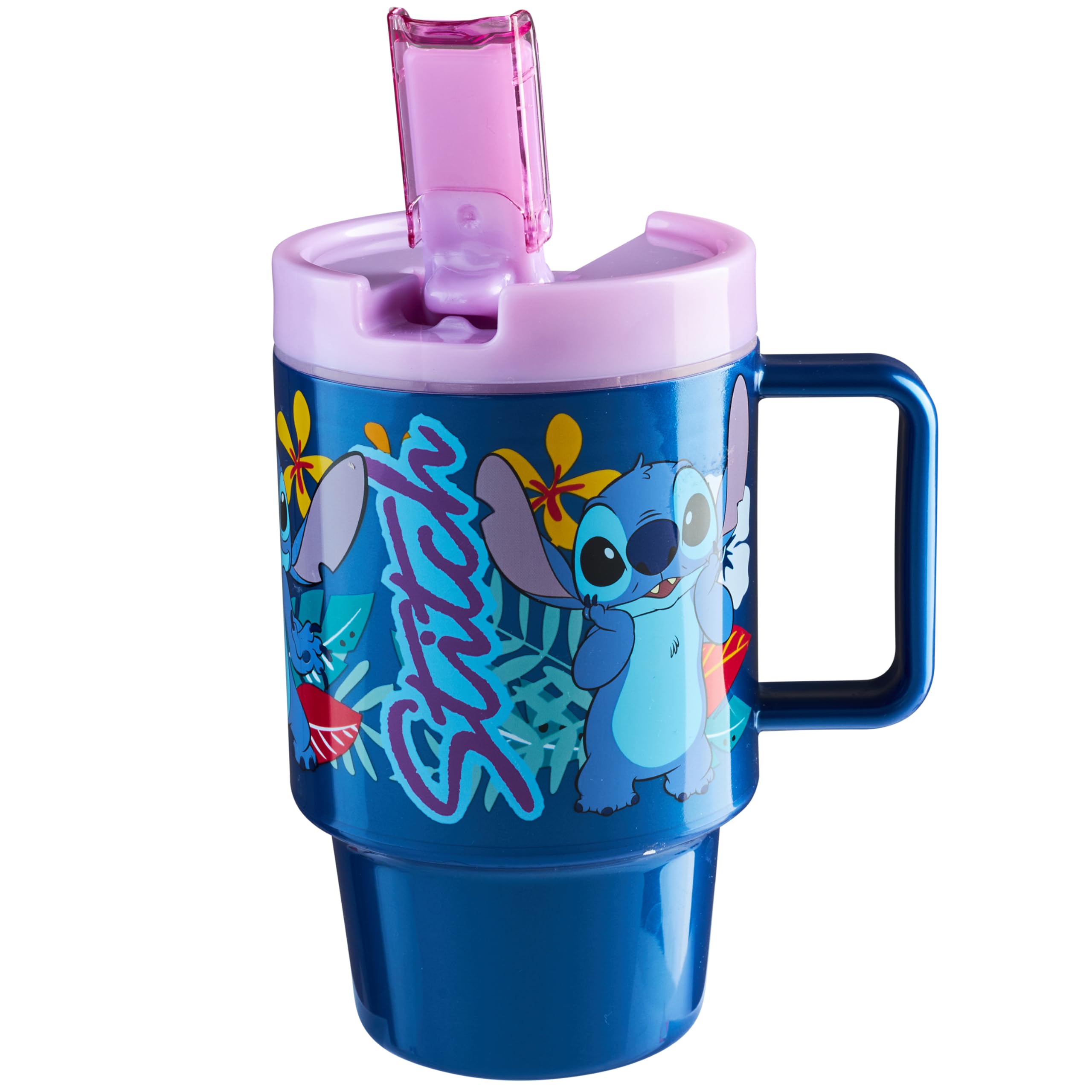 Get Trend Disney Stitch botella para niños con boquilla azul, ideal para la escuela