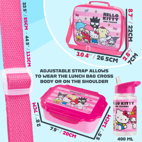 Conjunto de 3 piezas Get Trend Hello Kitty para escuela y viaje.