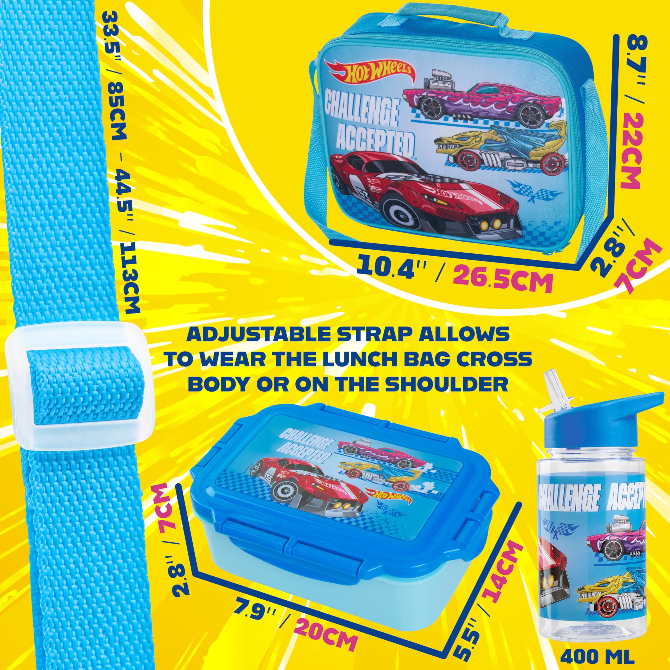 Diseño azul Get Trend Hot Wheels para regreso a clases