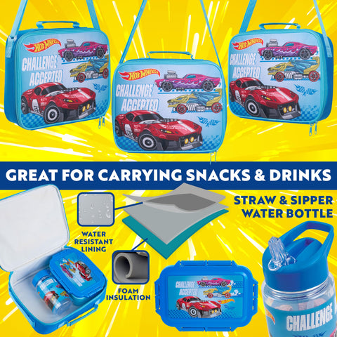 Estuche de almuerzo Get Trend Hot Wheels con compartimentos para organizar meriendas
