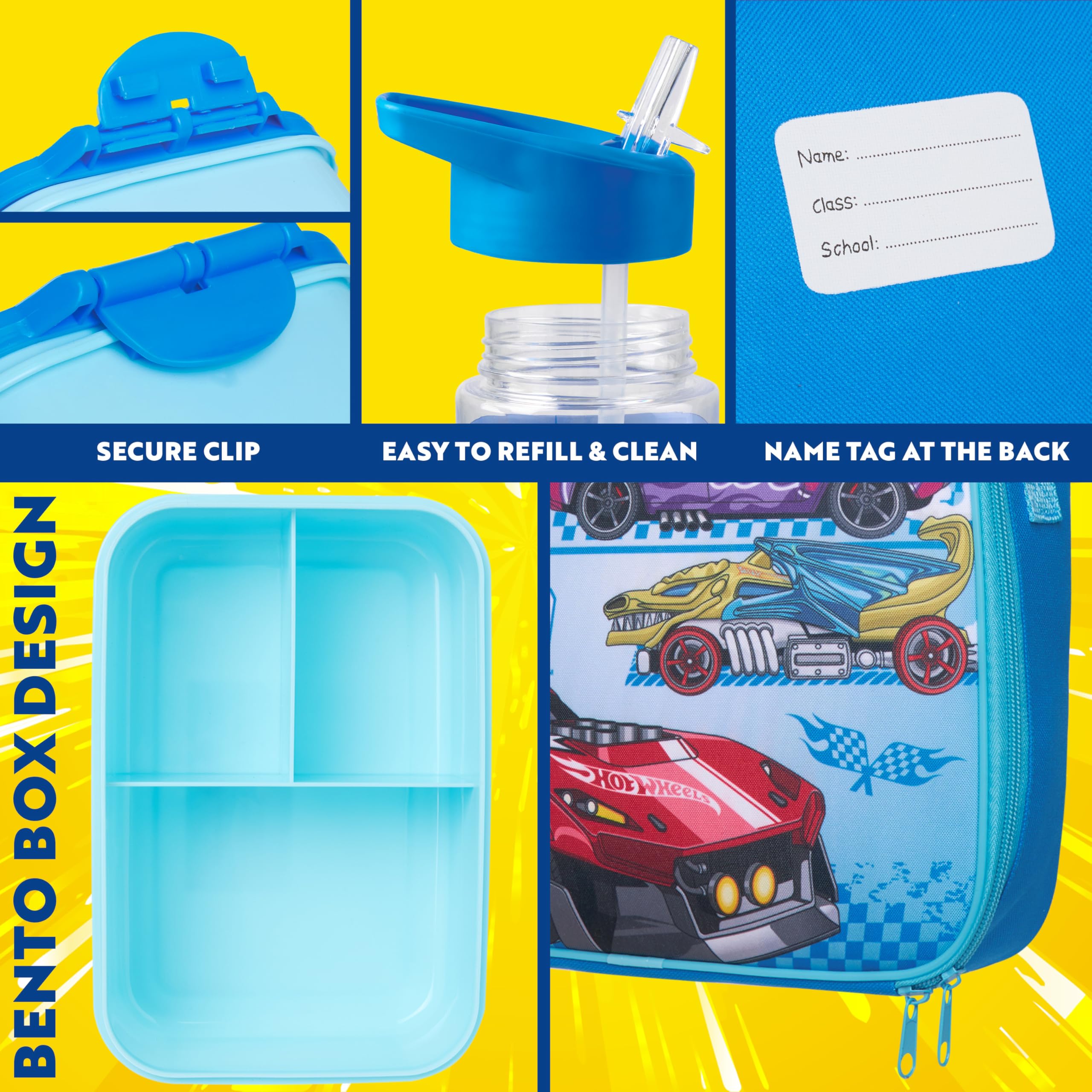 Conjunto de 3 piezas Get Trend Hot Wheels, kit escolar práctico para casa y escuela
