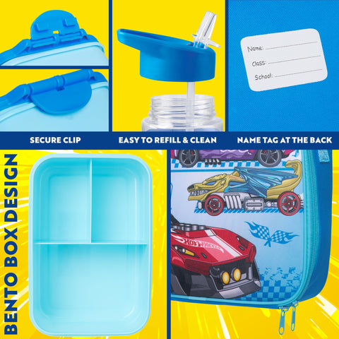 Conjunto de 3 piezas Get Trend Hot Wheels, kit escolar práctico para casa y escuela