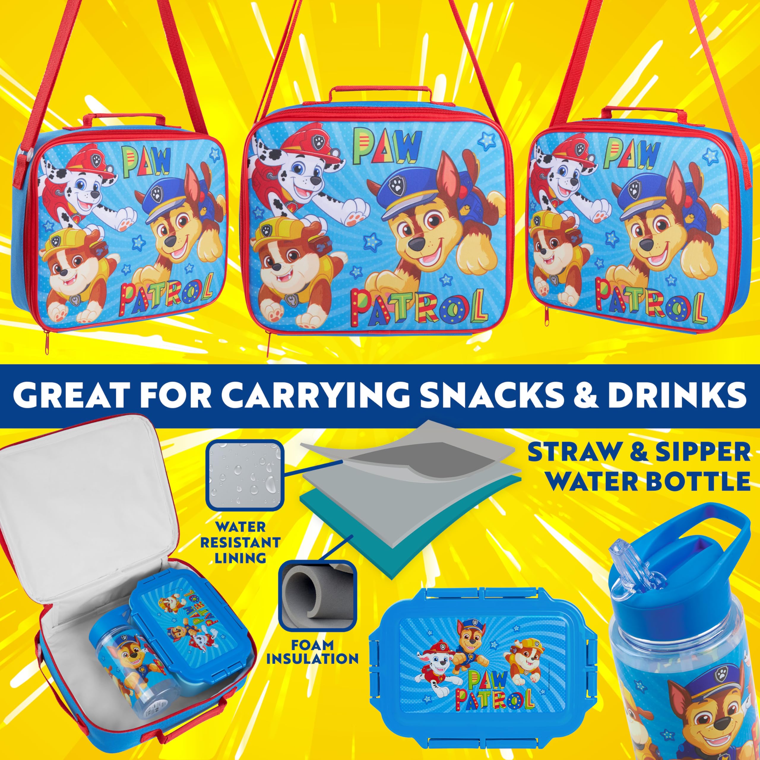 Get Trend Paw Patrol bolsa aislante para almuerzo, mantiene la comida fresca