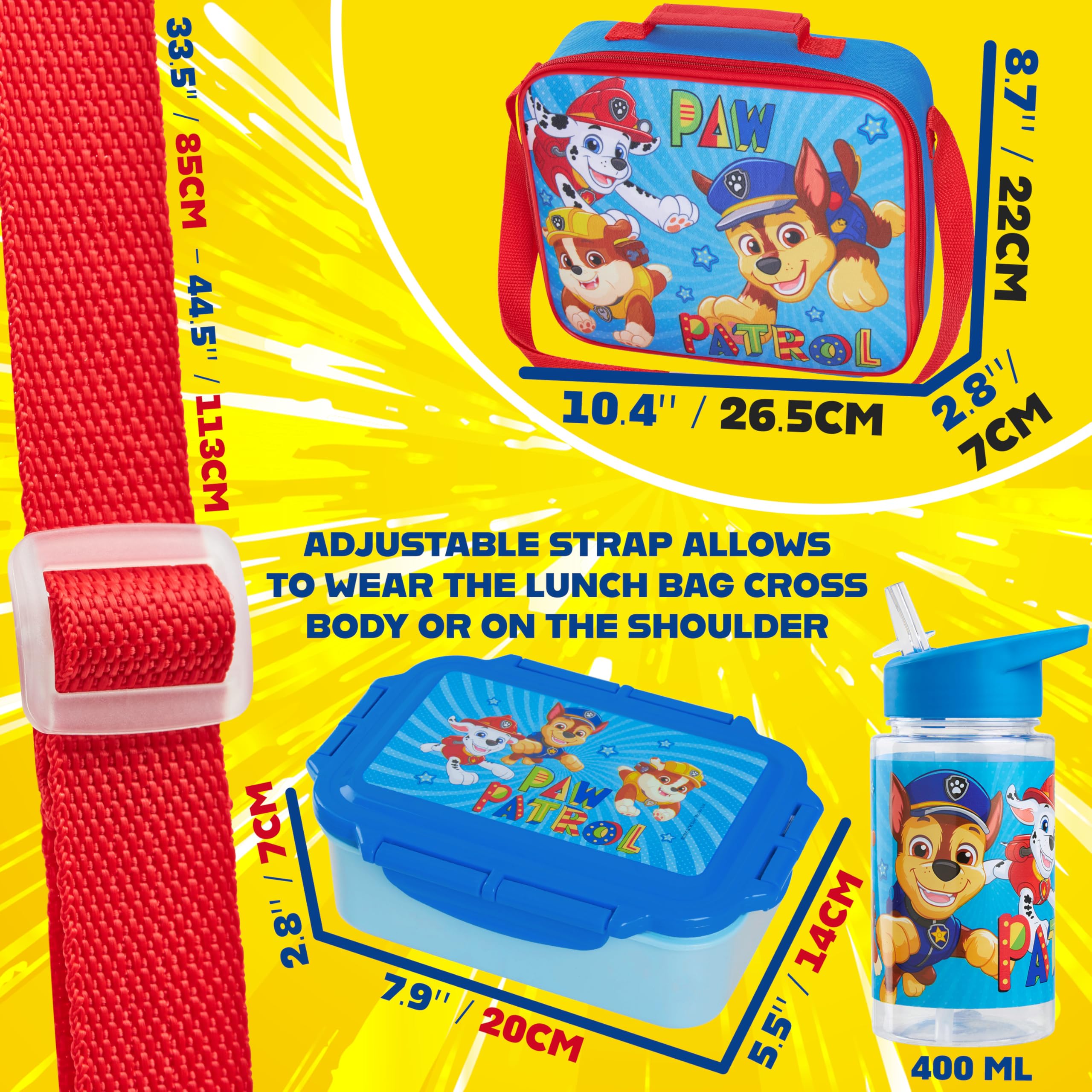 Get Trend Paw Patrol kit de almuerzo para niños, regalo práctico para inicio escolar