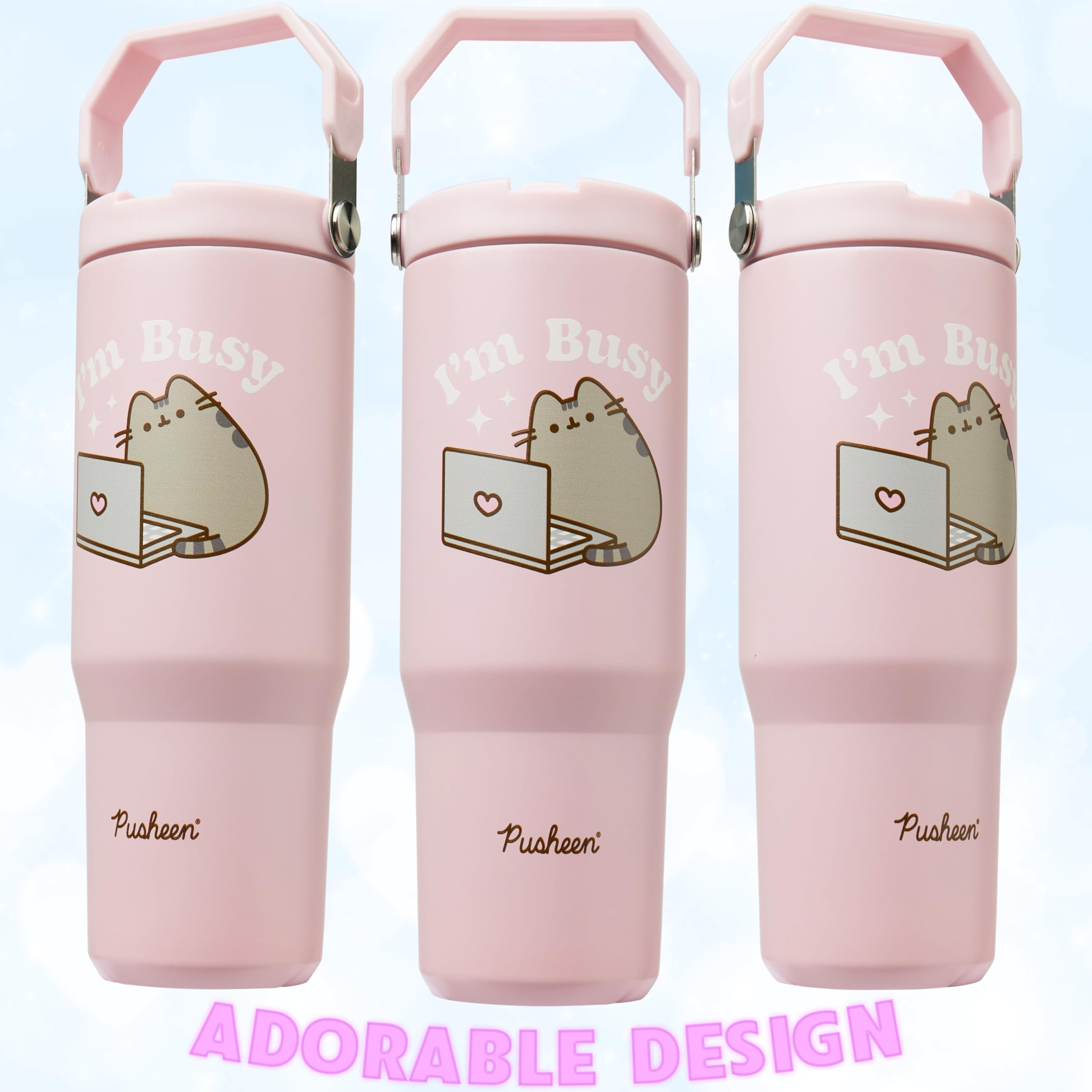 Get Trend Pusheen Tumbler 30oz, capacidad para todo el día