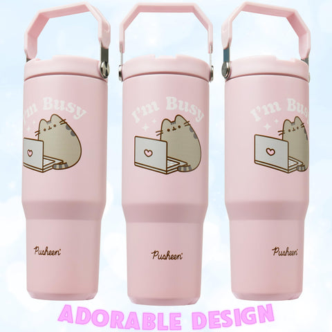 Get Trend Pusheen Tumbler 30oz, capacidad para todo el día