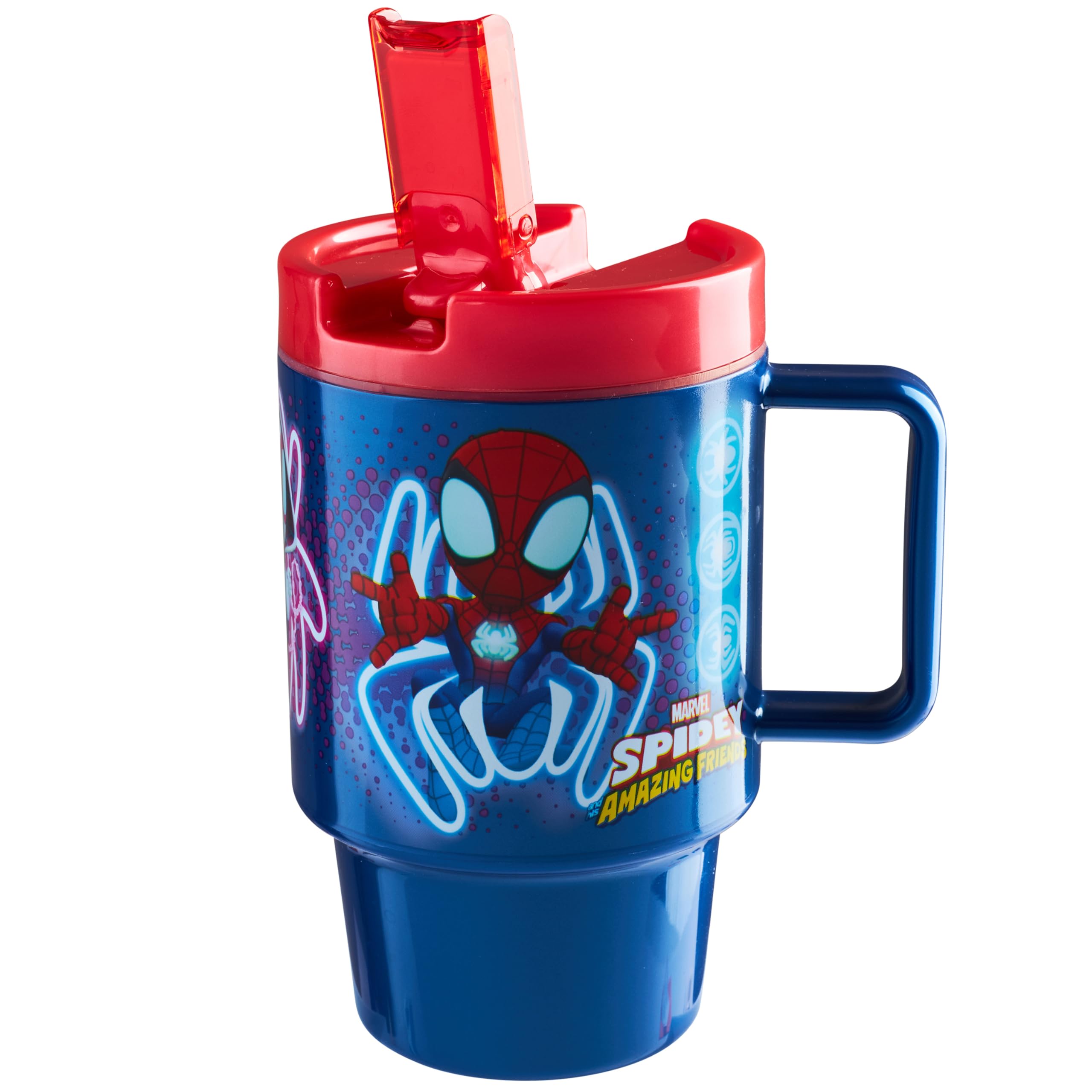 Botella Get Trend Spiderman para niños con paja, ideal para clase