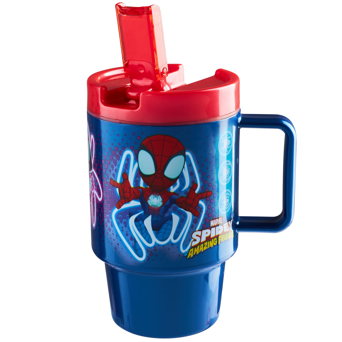 Botella Get Trend Spiderman para niños con paja, ideal para clase
