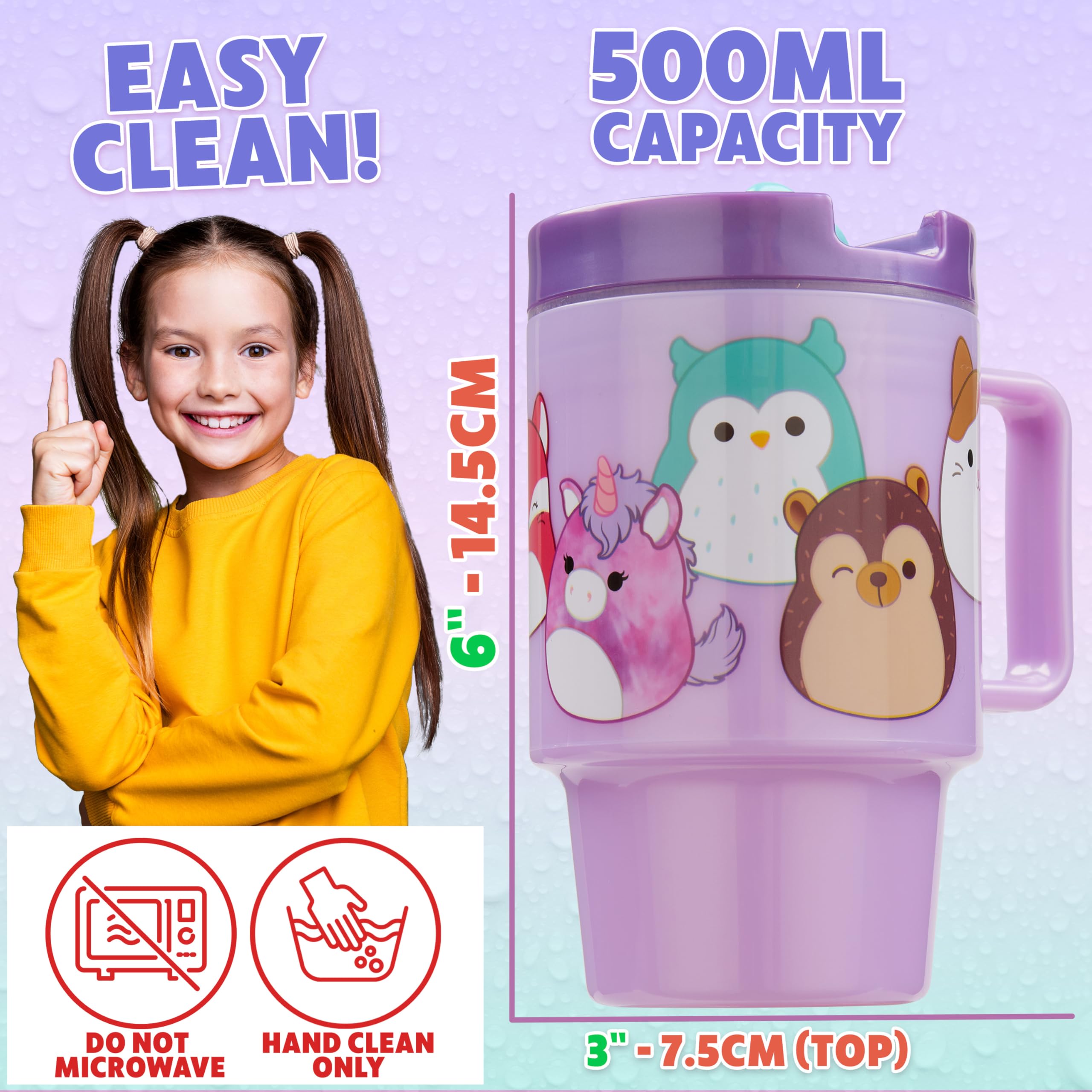 Botella sin BPA, fácil de limpiar y reutilizable para niños.