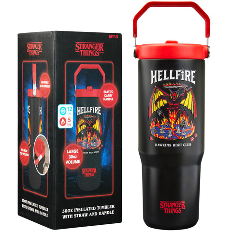 Vaso térmico Get Trend Stranger Things en acero inoxidable con pajilla para uso diario