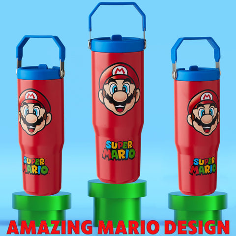 Get Trend Super Mario dentro de una mochila escolar, listo para el día de clases.