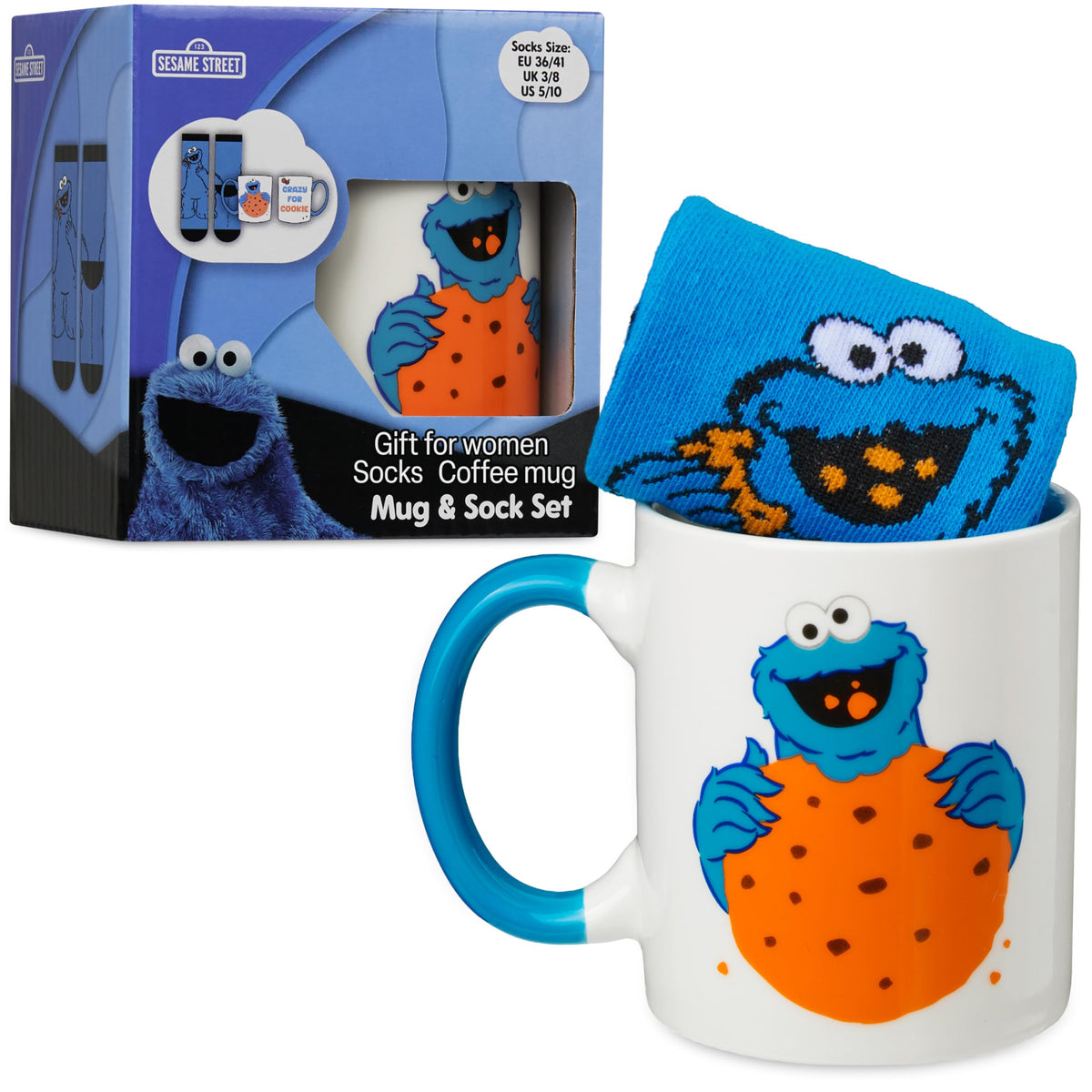 Taza Get Trend Barrio Sésamo Elmo en cerámica, ideal para café diario.