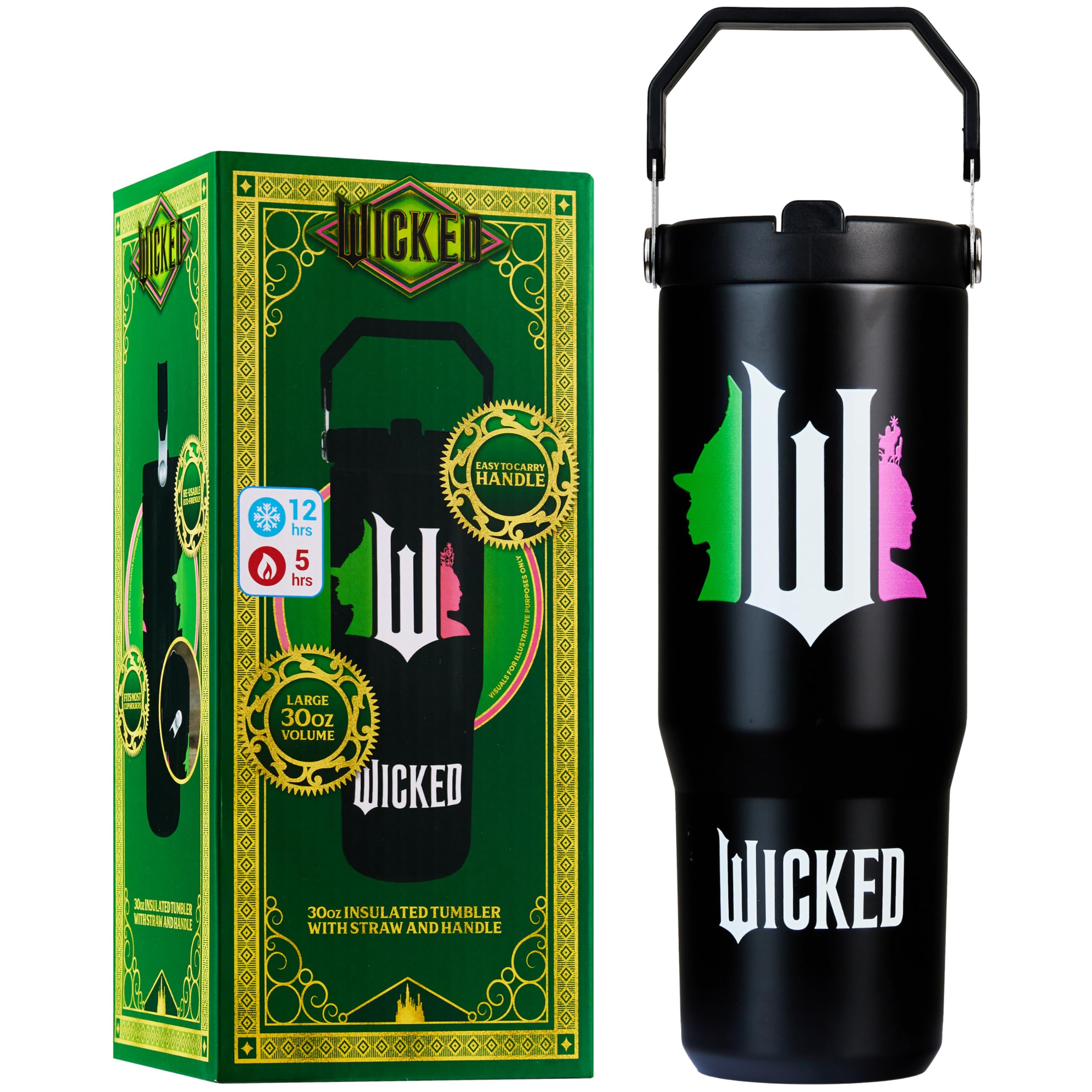 Get Trend Wicked Tumbler 30oz con pajita, ideal para bebidas en la escuela