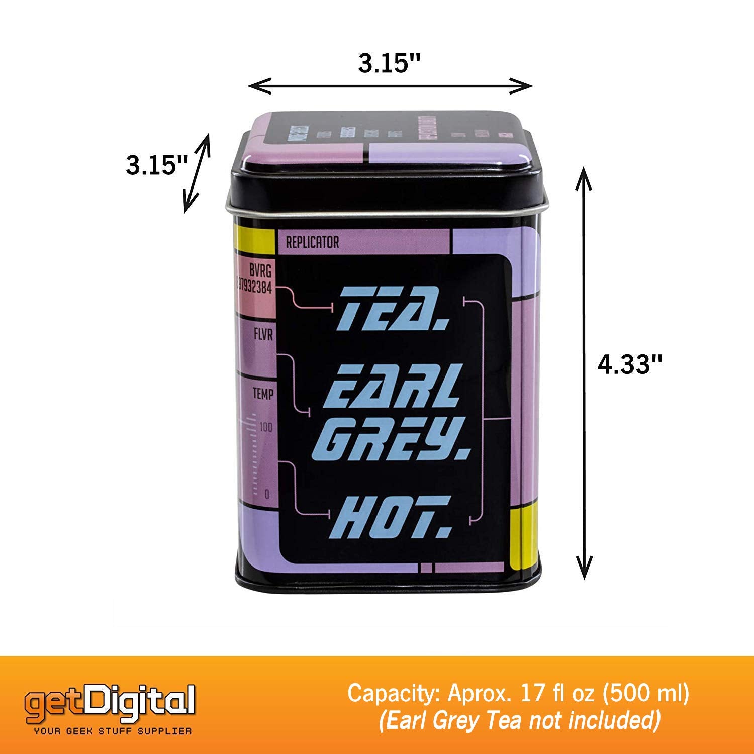 getDigital lata de té Earl Grey caliente uso en casa o regalo.