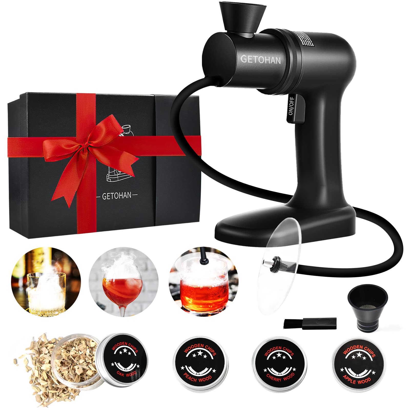 GETOHAN Cocktail Smoker Kit tapa-disco: humo frío para infusión en cócteles
