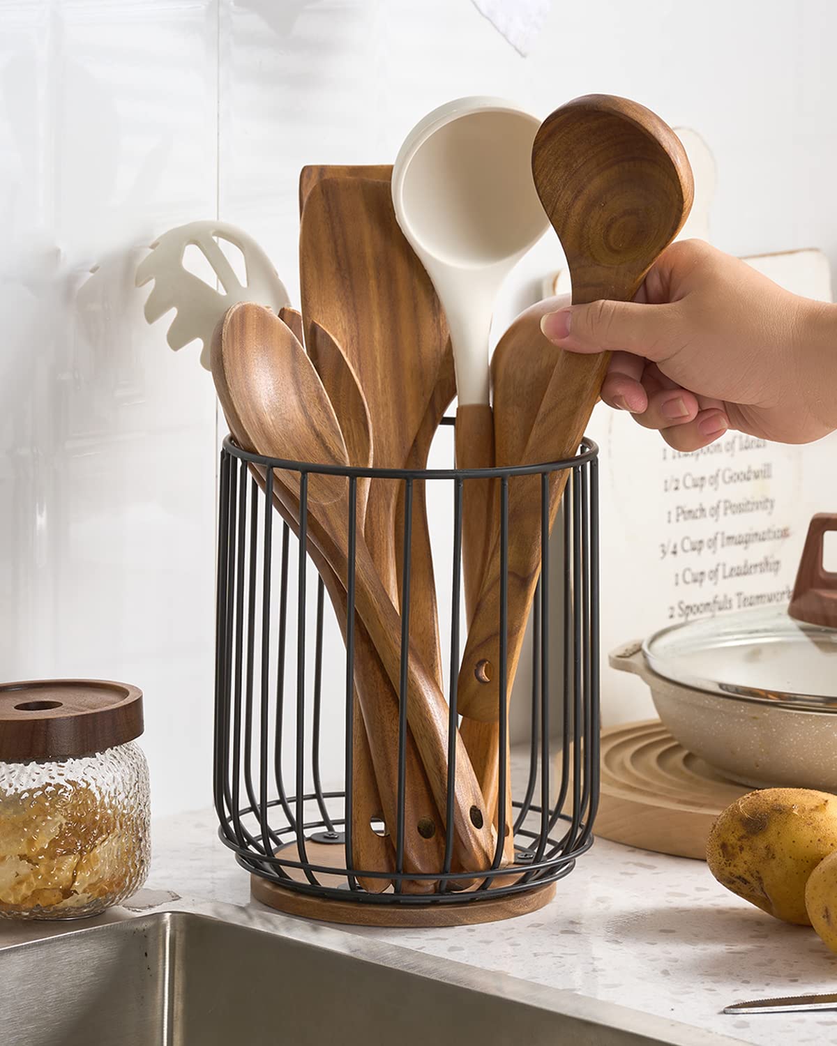 getstar base de acacia natural con veta única aporta estilo rústico a la cocina
