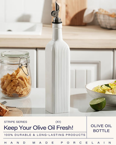 getstar dispensador de aceite de oliva cerámico con vertedor de acero inoxidable para vertidos precisos.
