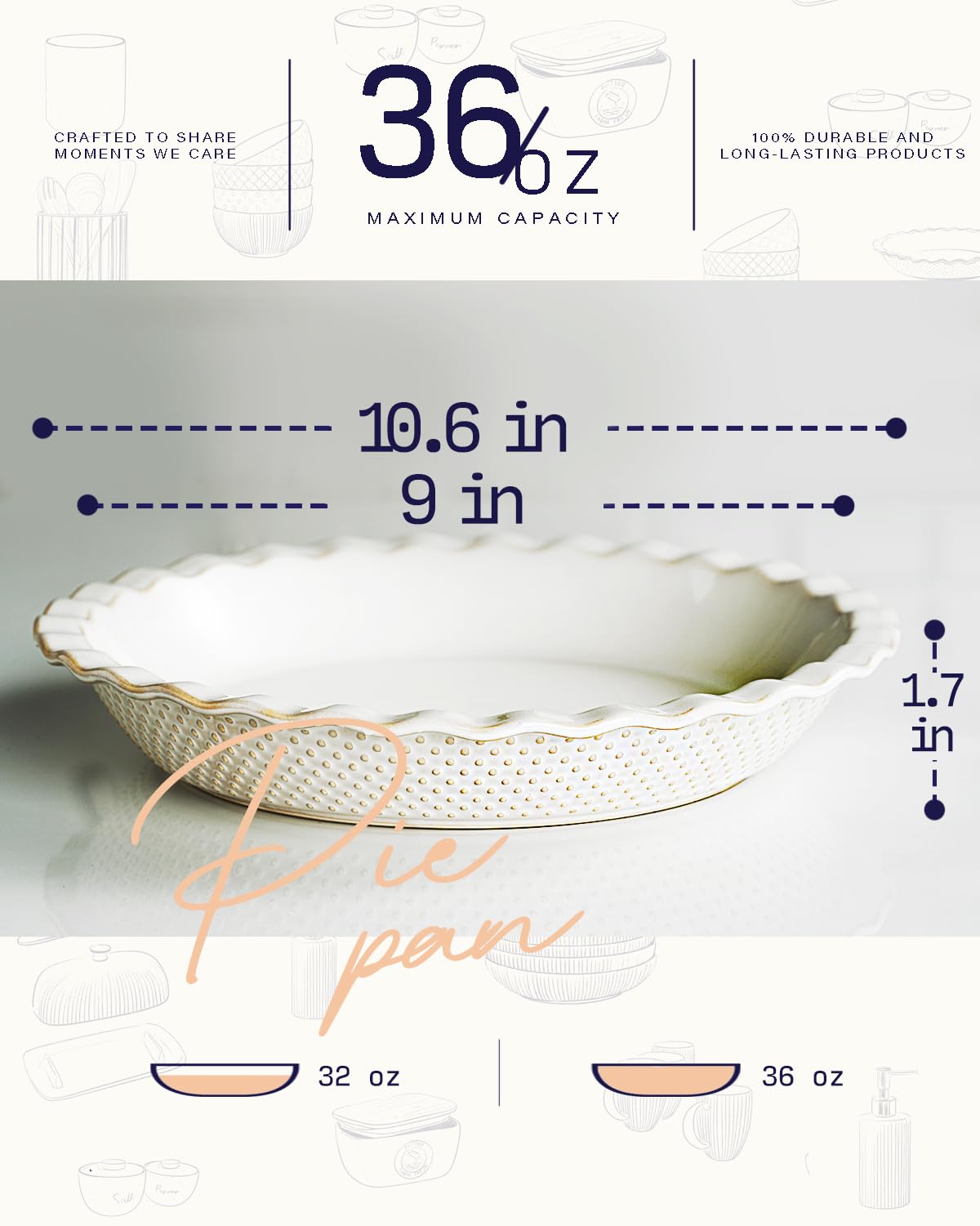 getstar pan ceramico estilo granja para servir directamente.