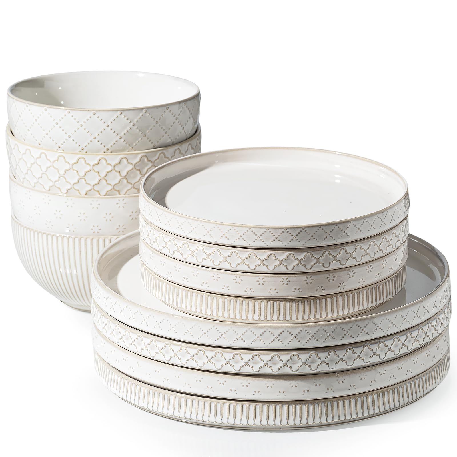 Getstar set de cena con platos de 10.5 pulgadas aptos para microondas y fácil limpieza