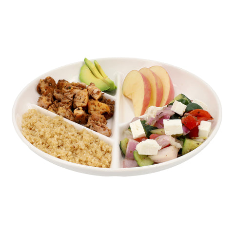 Uso diario en mesa: plato dividido GetTheFad para porciones controladas