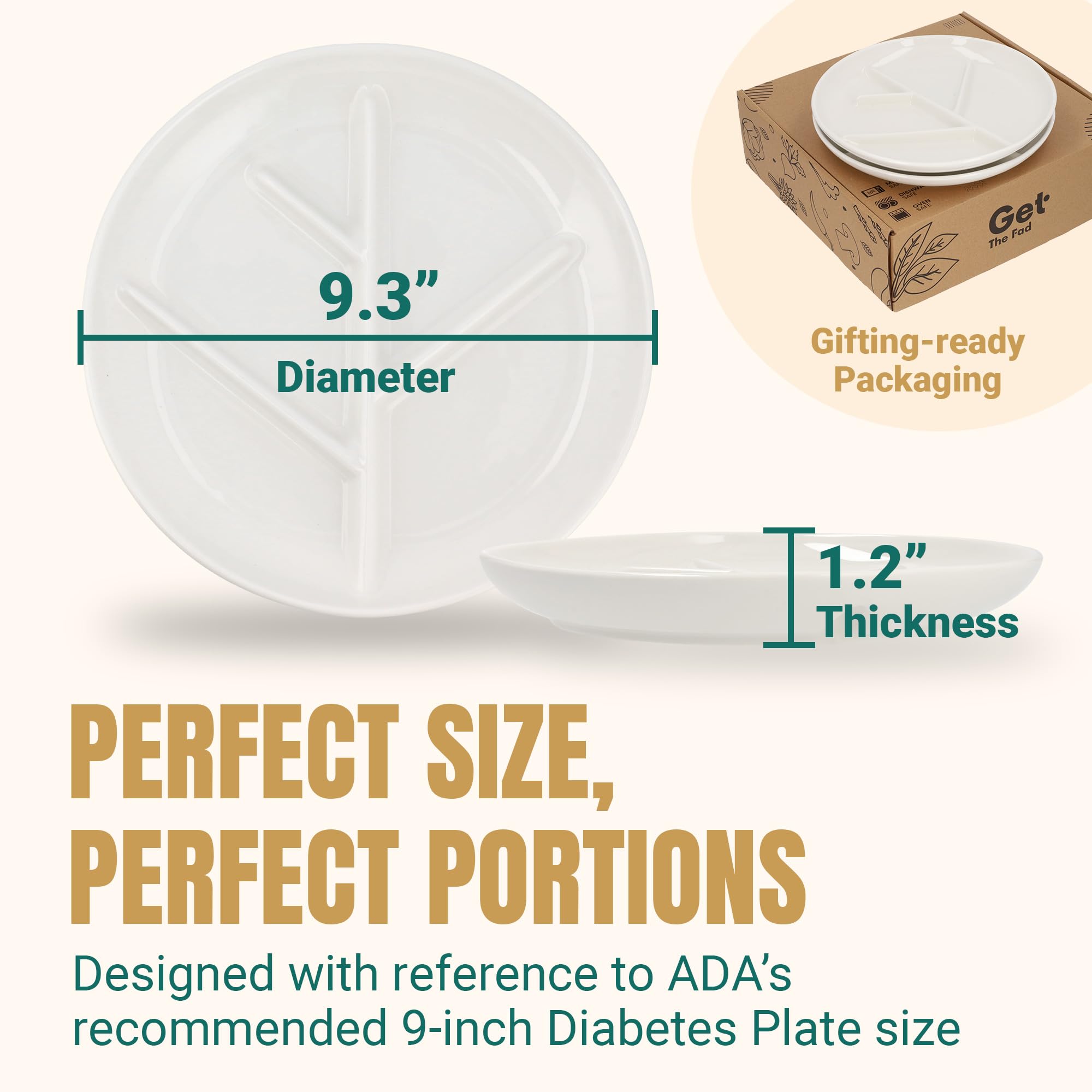 Ideal para preparar comidas: GetTheFad plato dividido