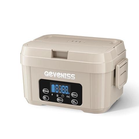 Geveniss fiambrera eléctrica inalámbrica de 1100 ml en acero inoxidable para calentar comidas