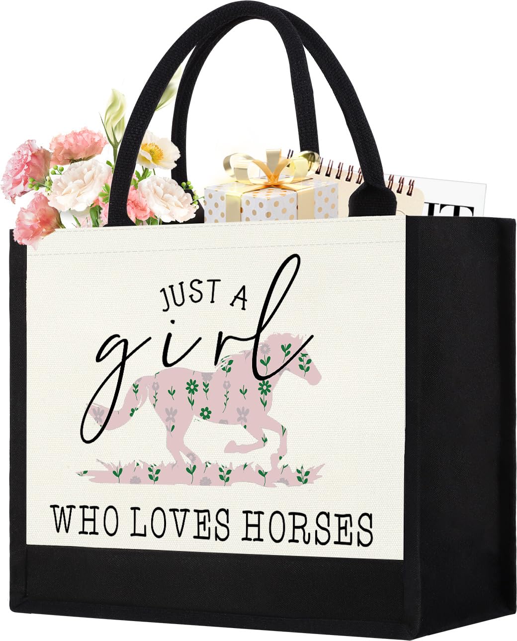 GevGuxLuo bolsa de lona con caballo, diseño adorable para uso diario