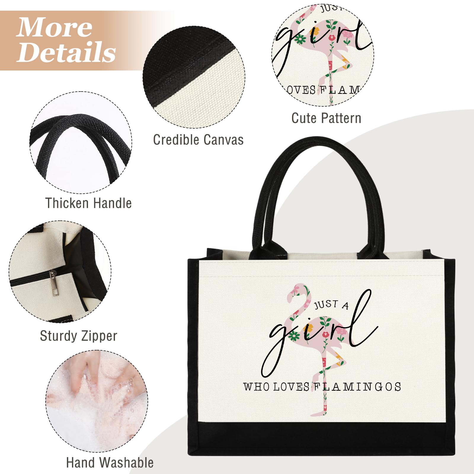 Bolsa tote GevGuxLuo gran capacidad para libros y tableta.