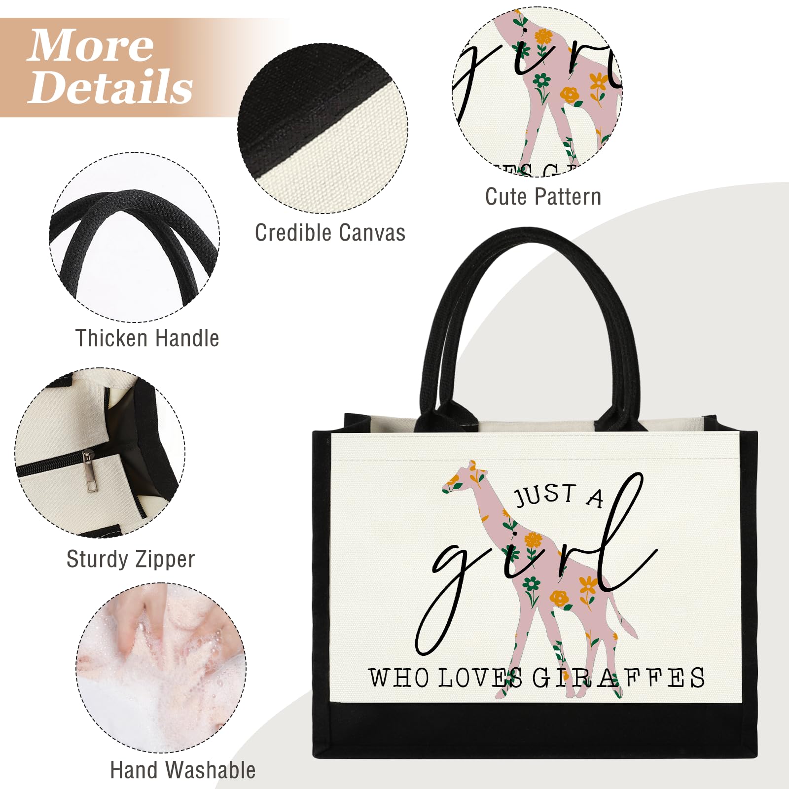 GevGuxLuo tote de gran capacidad, perfecto para libros, tablet y accesorios.