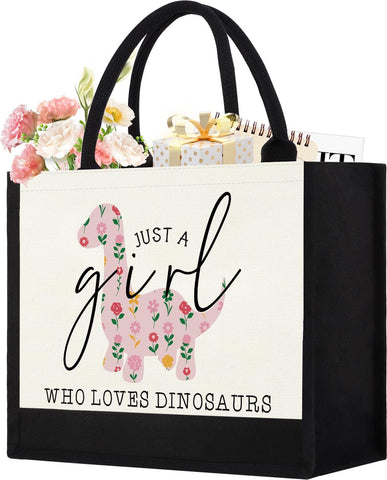 GevGuxLuo bolso tote lona dinosaurio lindo ofrece estilo único para amantes de dinosaurios.