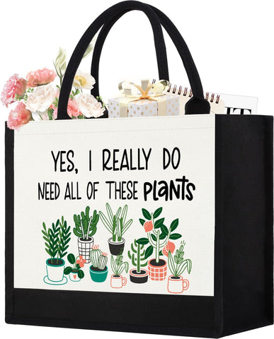 GevGuxLuo tote mujer planta impresión, ideal para libros y más.