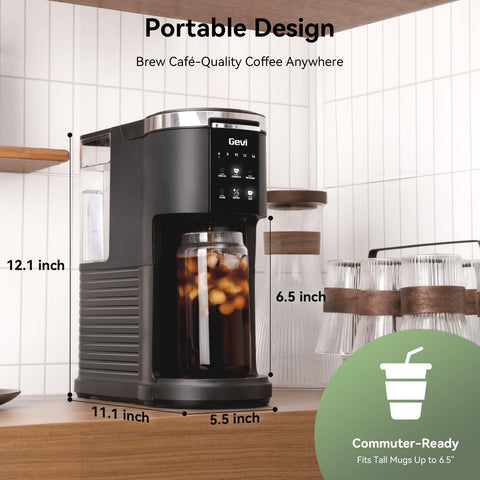 Gevi diseño negro compacto encaja en cualquier mostrador.