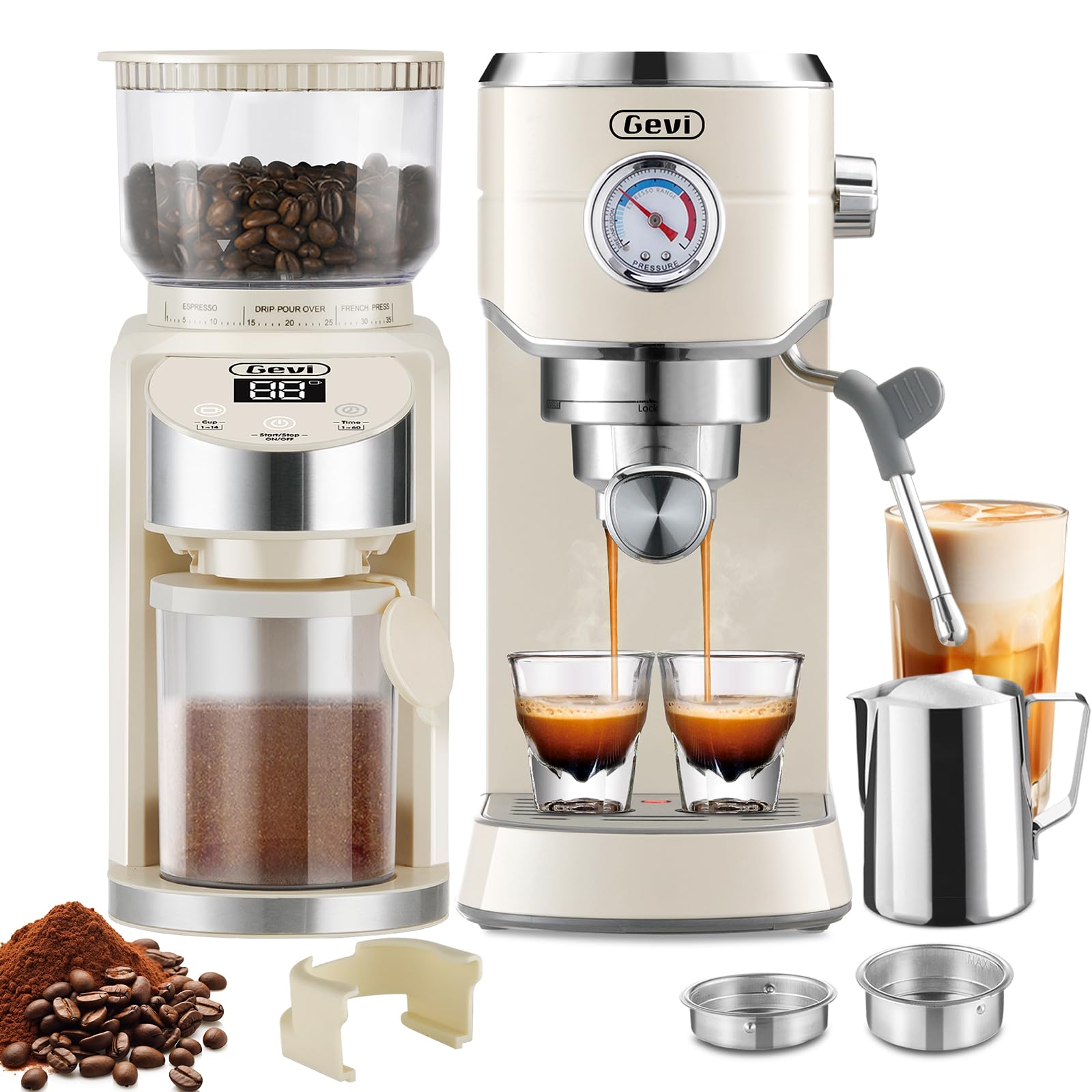 Gevi máquina de café expreso 20 bares con crema aromática