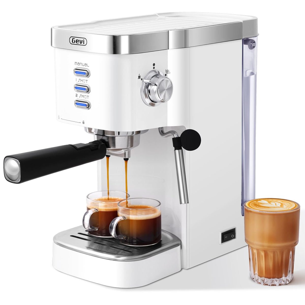 Gevi Maquina Espresso 20 bar con bomba potente para casa.