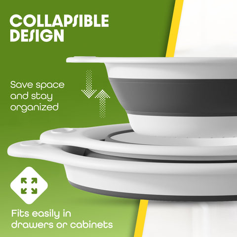 Gevoli colador pequeño plegable drenante sobre fregadero, perfecto para frutas pequeñas.