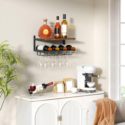 Gewudraw almacenamiento-vino-copas-pared ideal para comedor o bar en casa.