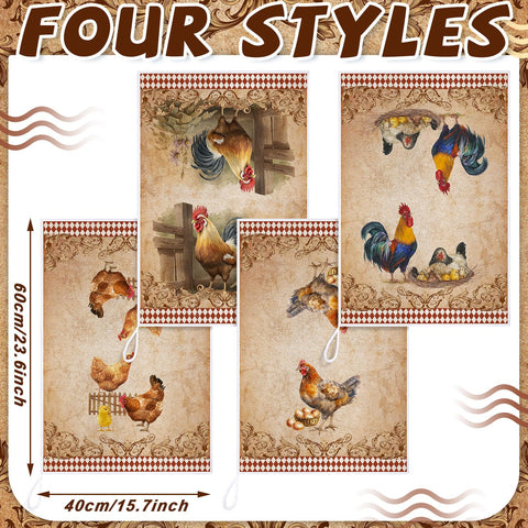 Conjunto de toallas para cocina Geyoga con gallo, perfecto para secar y decorar.