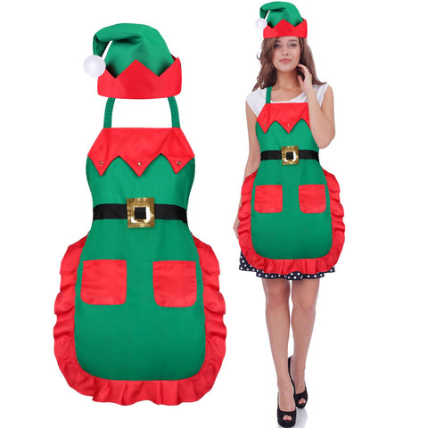 Geyoga delantal de invierno con bolsillos y gorro, práctico para mantener utensilios a mano durante la cocina.